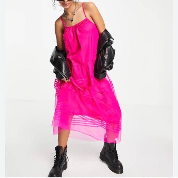 ASOS Mesh Cami Midi Dress (fits up to size 16) - Picture 1 of 11